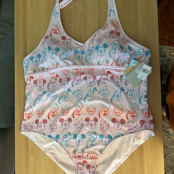 Disney Pink and Blue One Piece Swimwear with Whimsical Design - Picture 1 of 4